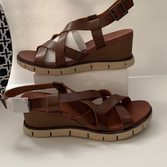 Mia girl Crisscross strap Wedge Sandals Brown 7.5,8,8.5,9.5 - Picture 5 of 12